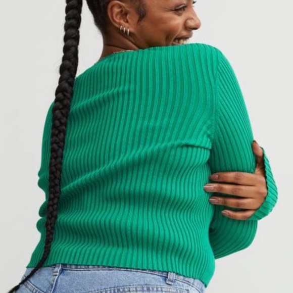 H&M Green Ribbed Cardigan - Picture 4 of 10